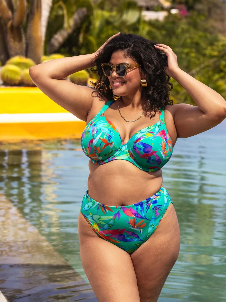 Toyama Tides Plunge Bikini Top - Jade