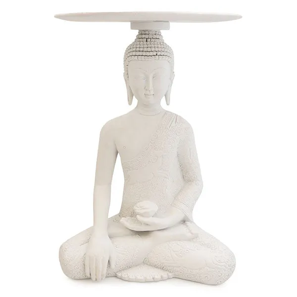 Tranquil Serenity Of Brushed Cream Buddha Table