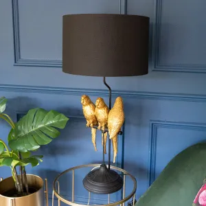 Trio Parrots Lamp: Black Gold Base with Matching Shade kitchen essentials, utensils set