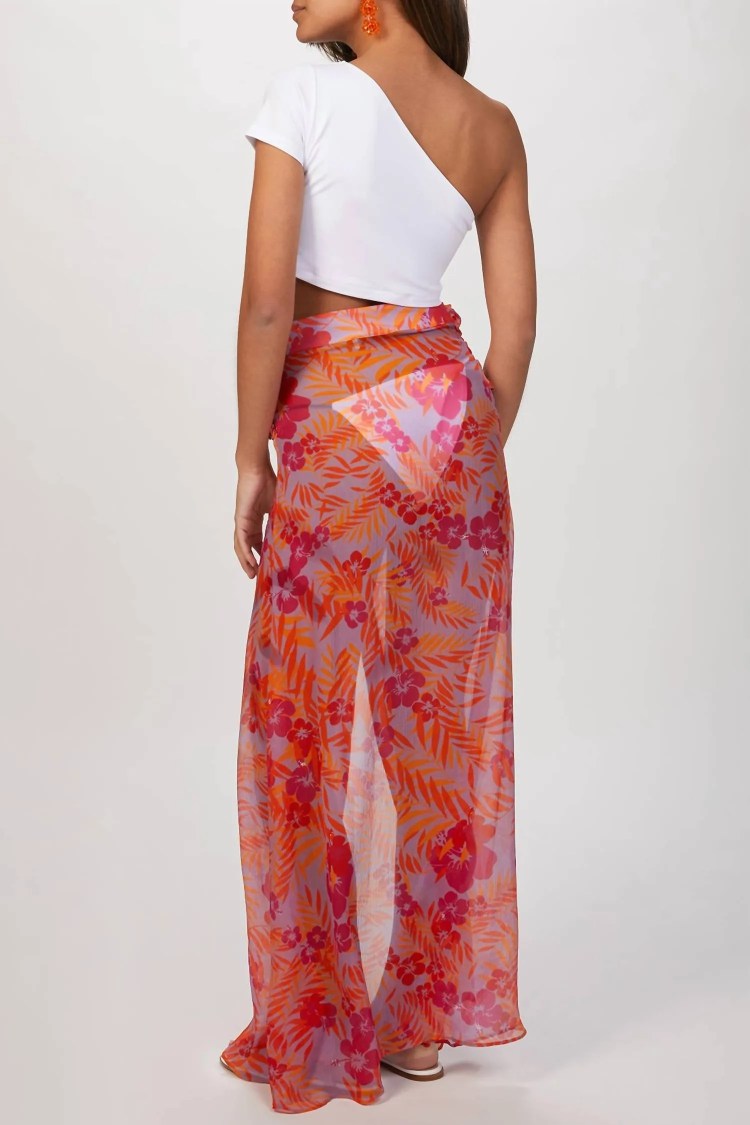 Tropical Georgette Skirt In Caetano