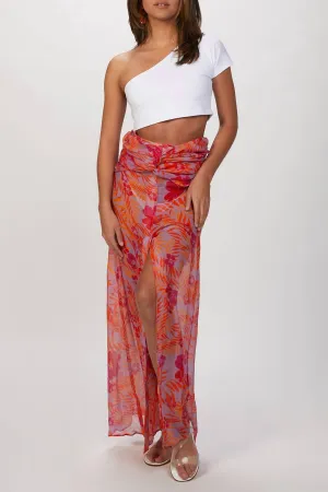 Tropical Georgette Skirt In Caetano