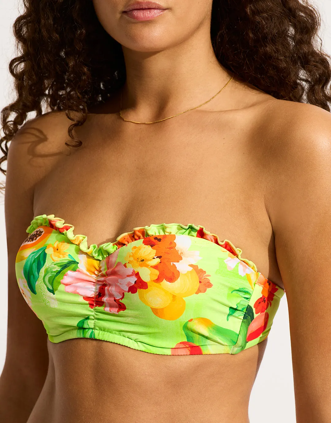 Tropique Bustier Bandeau Bikini Top - Aloe Gel