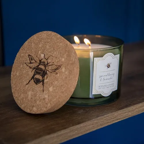Two-Wick Scented Candle with Cork Lid - Bee Orchard Blossom
