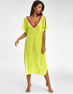 V Back Dress - Lemon