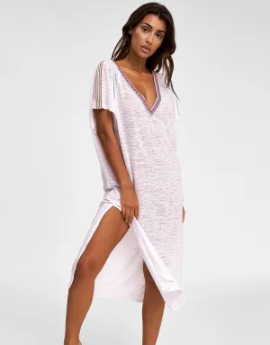 V Back Dress - White