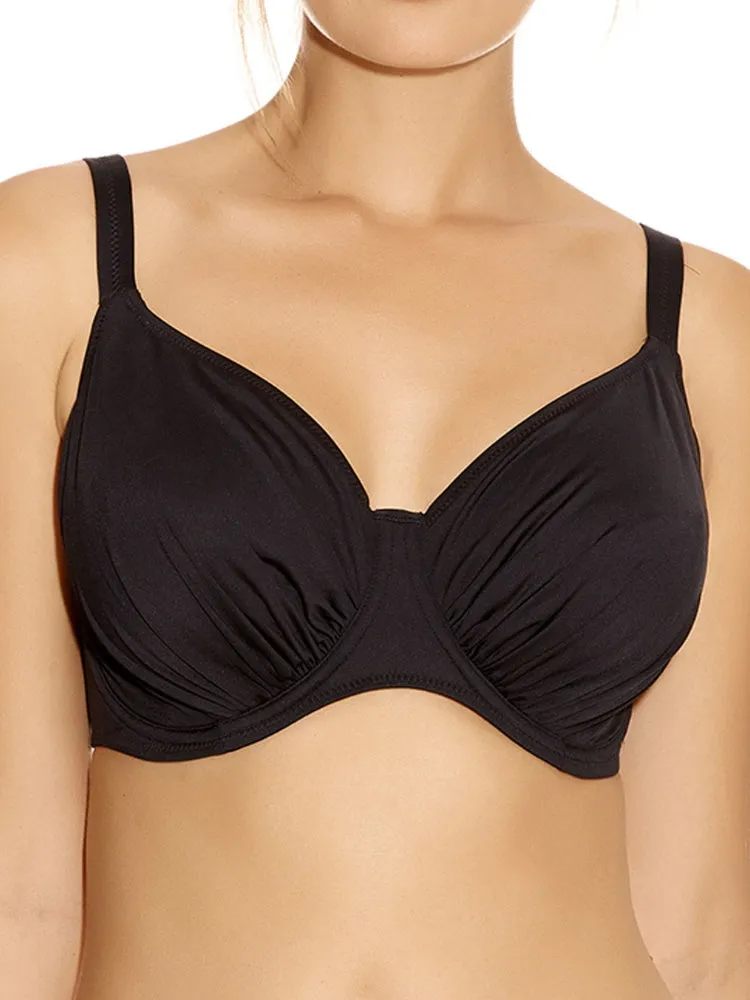 Versailles Full Cup Bikini Top - Black