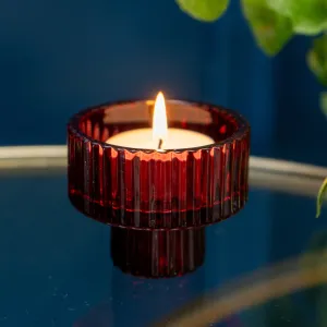 Versatile Red 2-Way Glass Tealight/Candle Holder kitchen essentials, utensils set