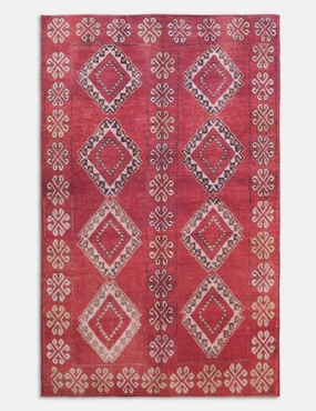 Vintage Moroccan Hand-Knotted Wool Rug No. 47, 5'5 x 8'7