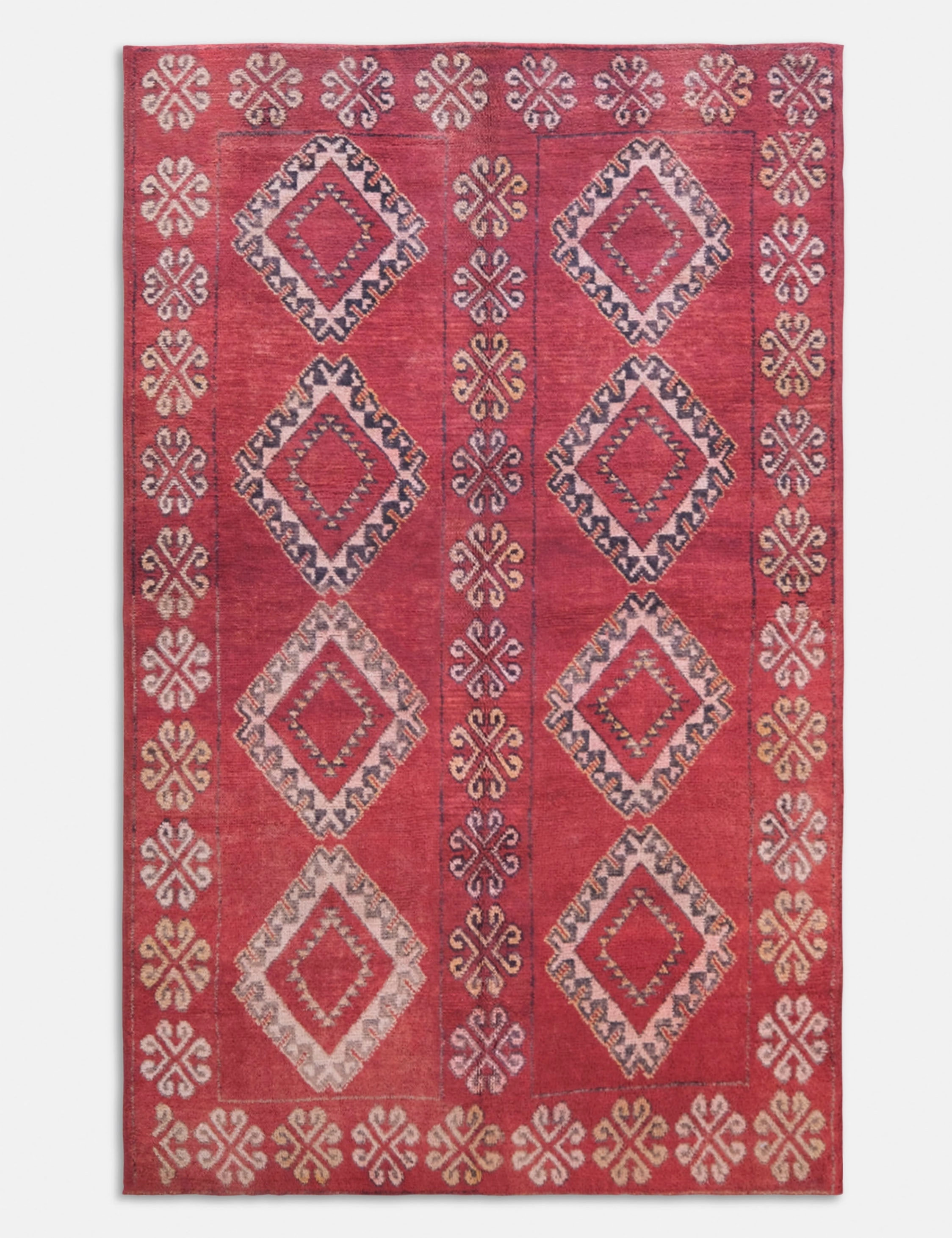 Vintage Moroccan Hand-Knotted Wool Rug No. 47, 5'5 x 8'7