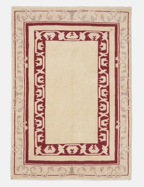 Vintage Turkish Hand-Knotted Wool Rug No. 256, 2'9" x 4'