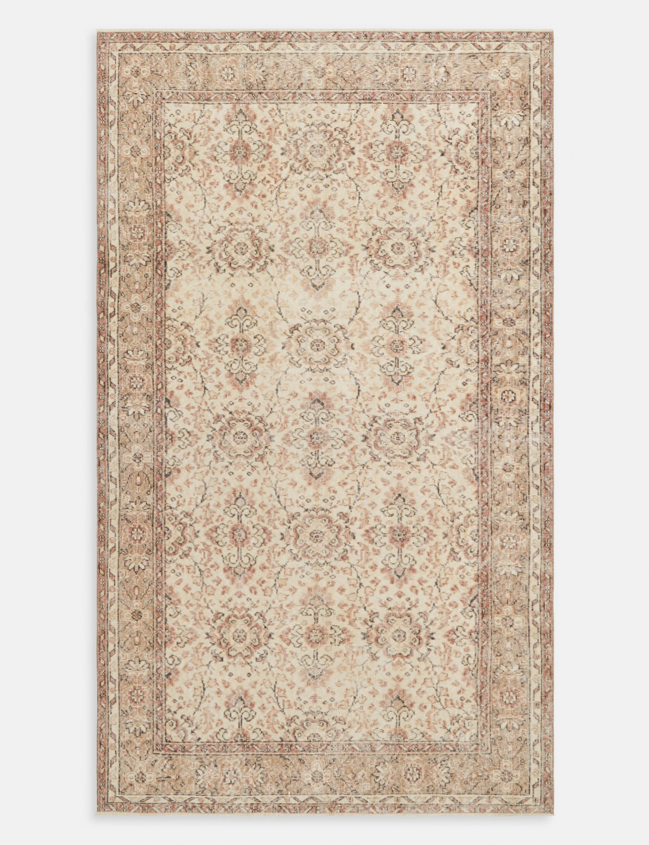 Vintage Turkish Hand-Knotted Wool Rug No. 290, 5'3" x 9'1"
