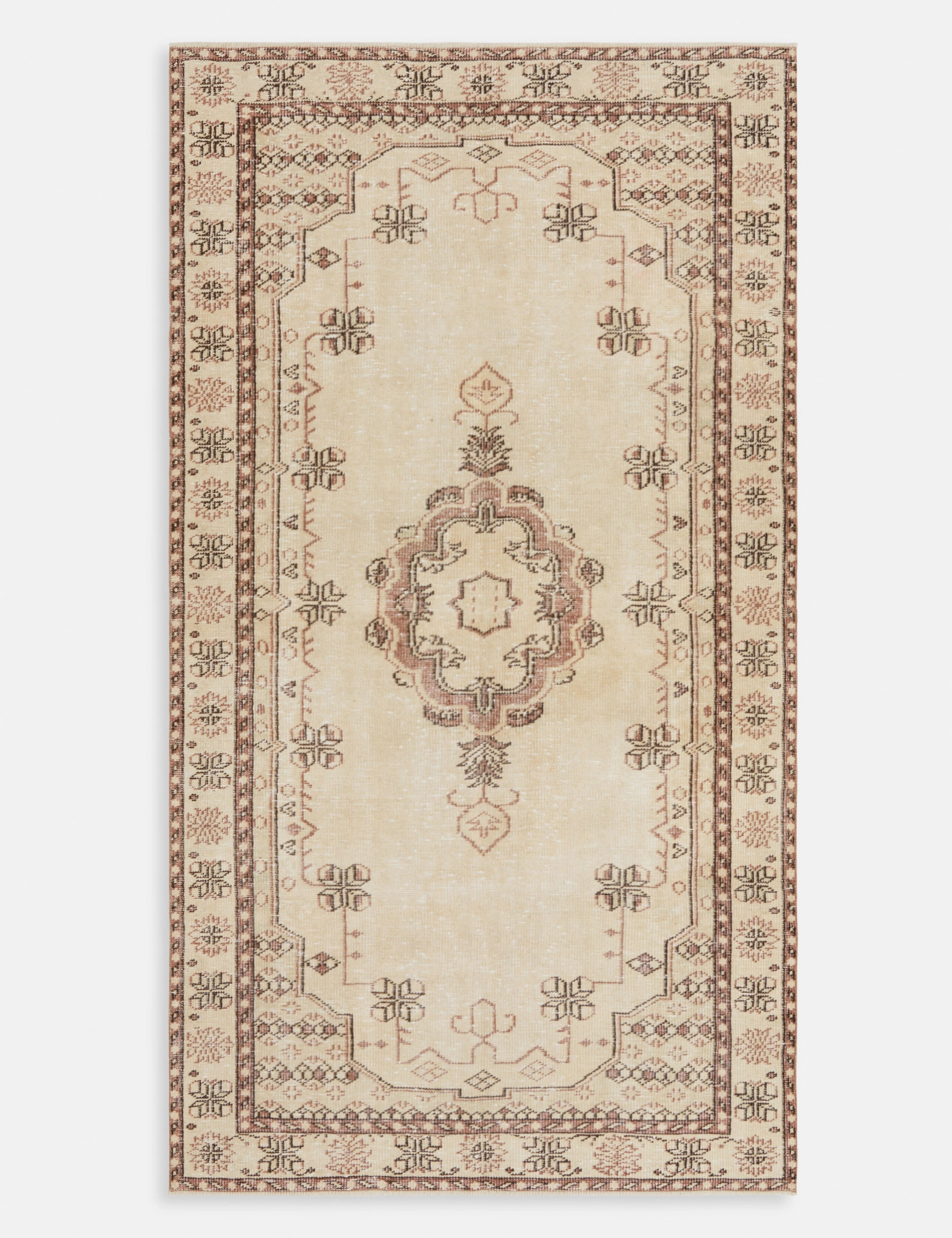 Vintage Turkish Hand-Knotted Wool Rug No. 294, 4'10" x 8'11"