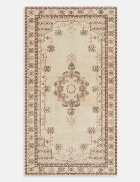 Vintage Turkish Hand-Knotted Wool Rug No. 294, 4'10" x 8'11"