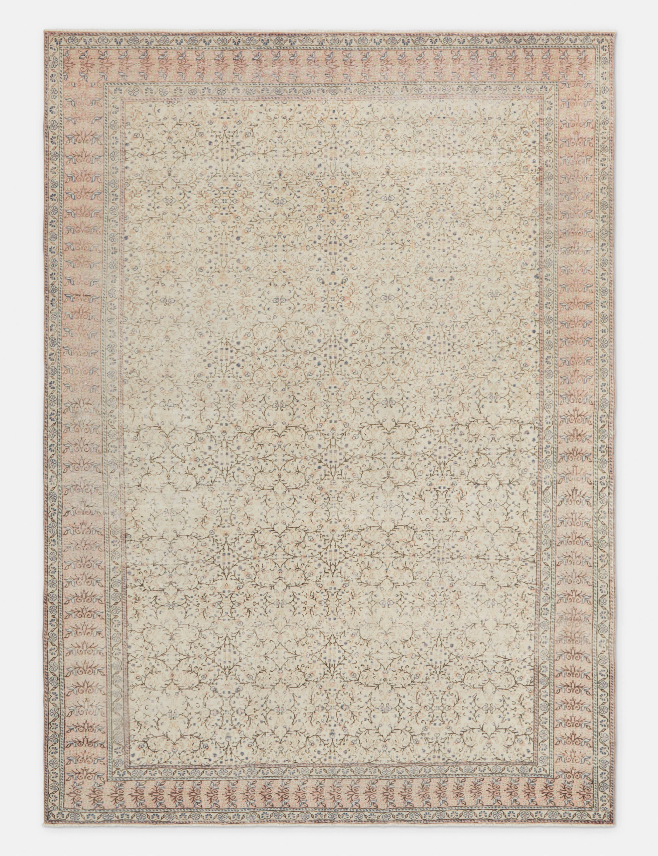 Vintage Turkish Hand-Knotted Wool Rug No. 299, 6'5" x 9'3"