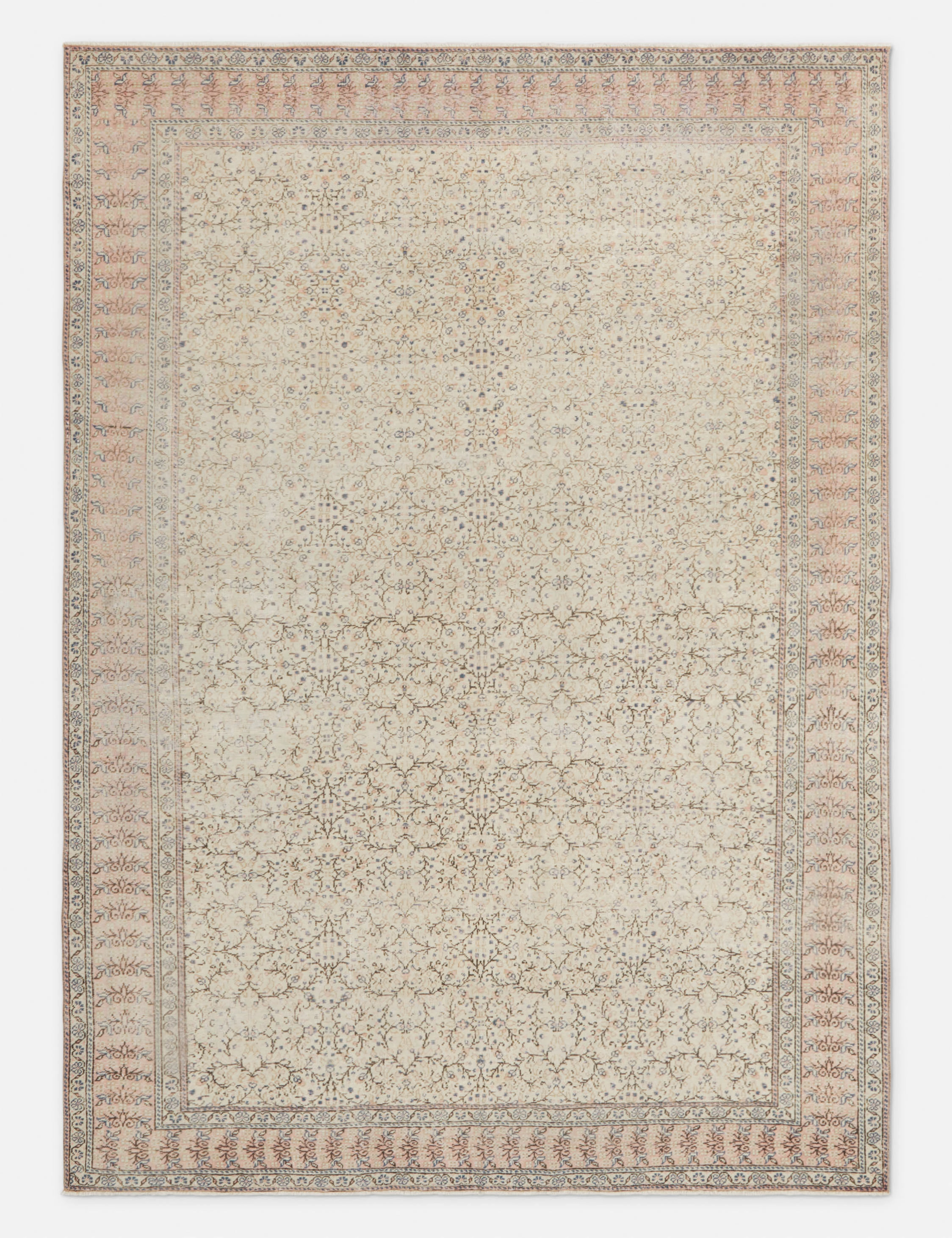 Vintage Turkish Hand-Knotted Wool Rug No. 299, 6'5" x 9'3"