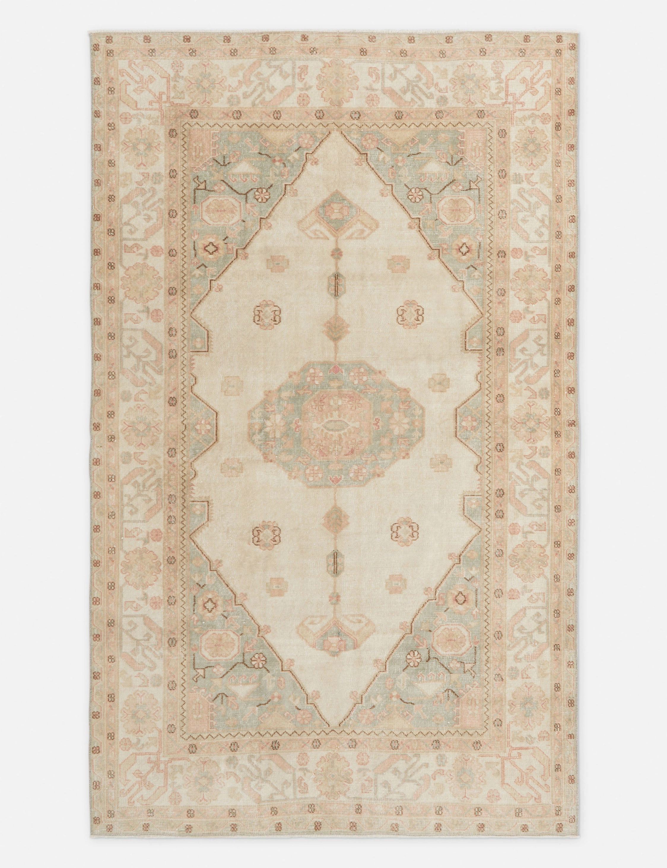 Vintage Turkish Hand-Knotted Wool Rug No. 303, 6'5" x 10'7"