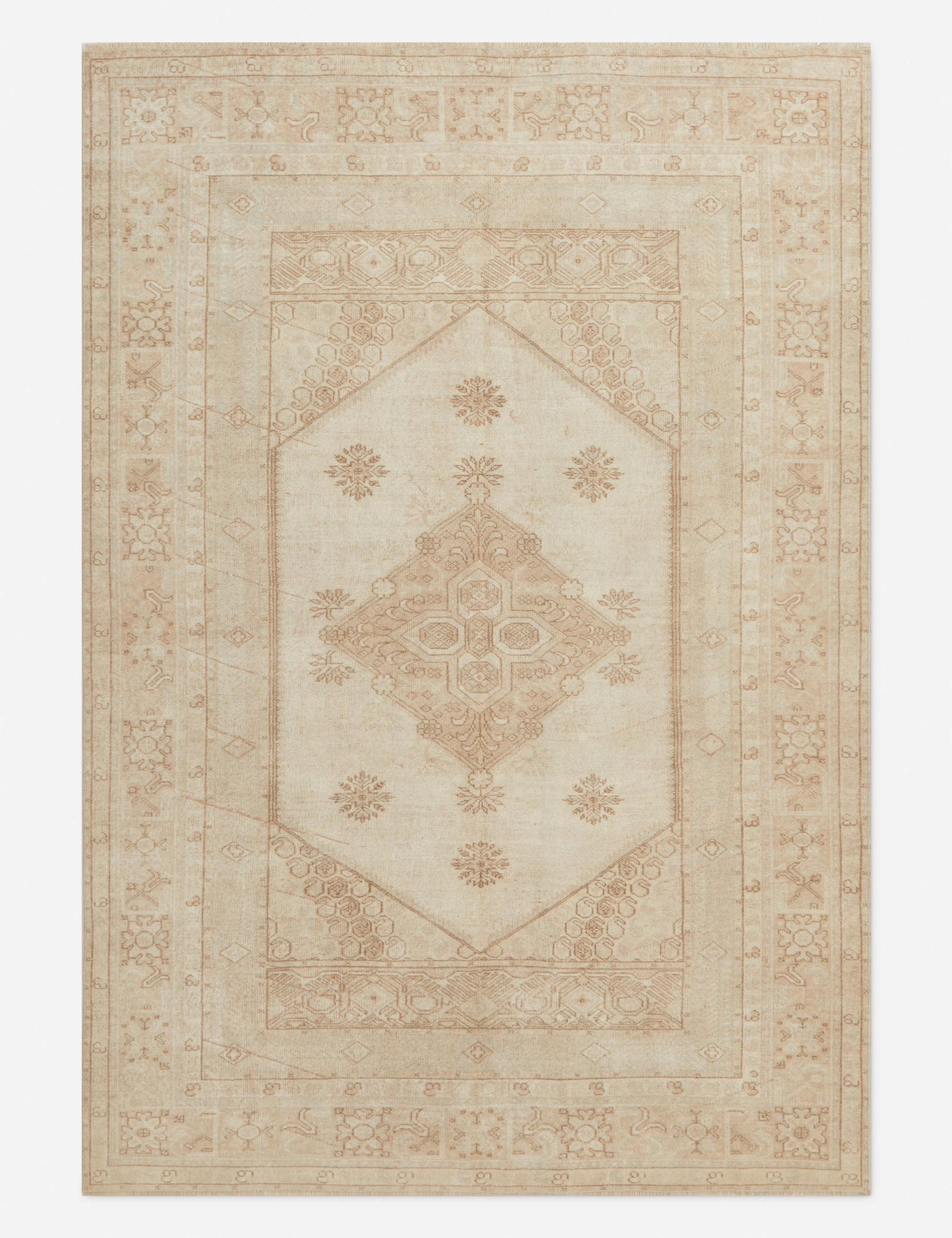 Vintage Turkish Hand-Knotted Wool Rug No. 309, 5'5" x 7'10"