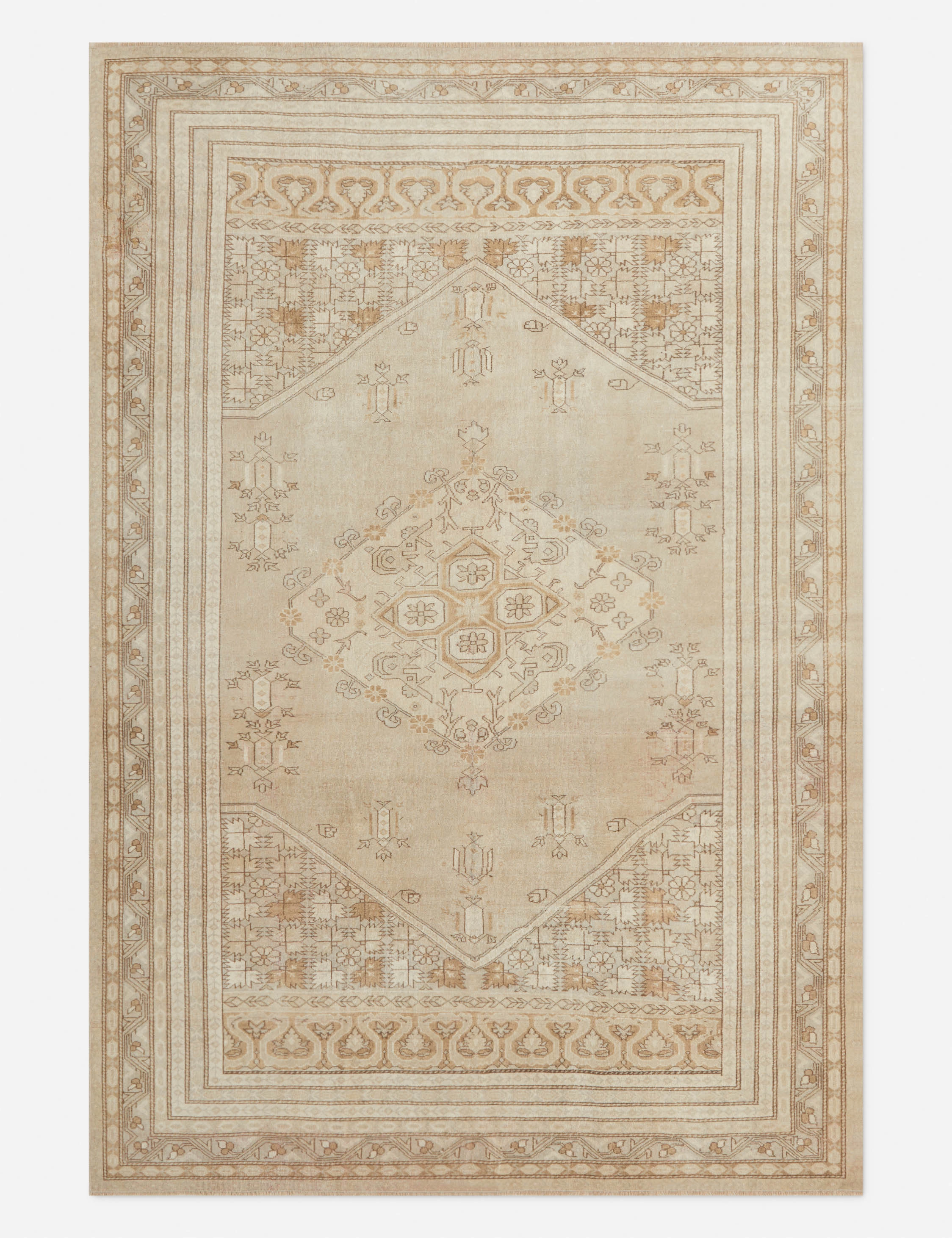Vintage Turkish Hand-Knotted Wool Rug No. 318, 6'4" x 9'5"