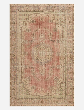 Vintage Turkish Hand-Knotted Wool Rug No. 329, 5'9" x 9'1"