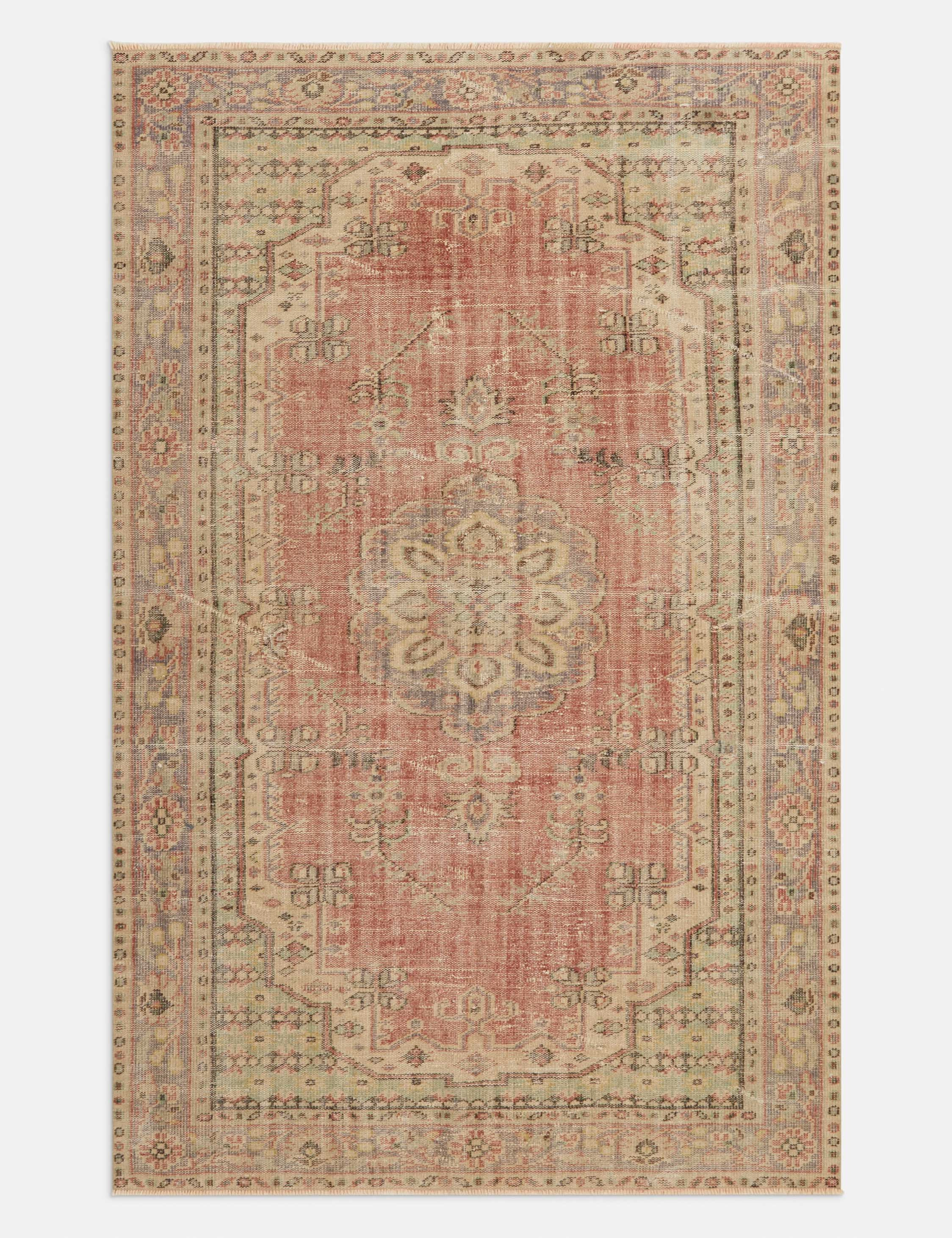 Vintage Turkish Hand-Knotted Wool Rug No. 329, 5'9" x 9'1"