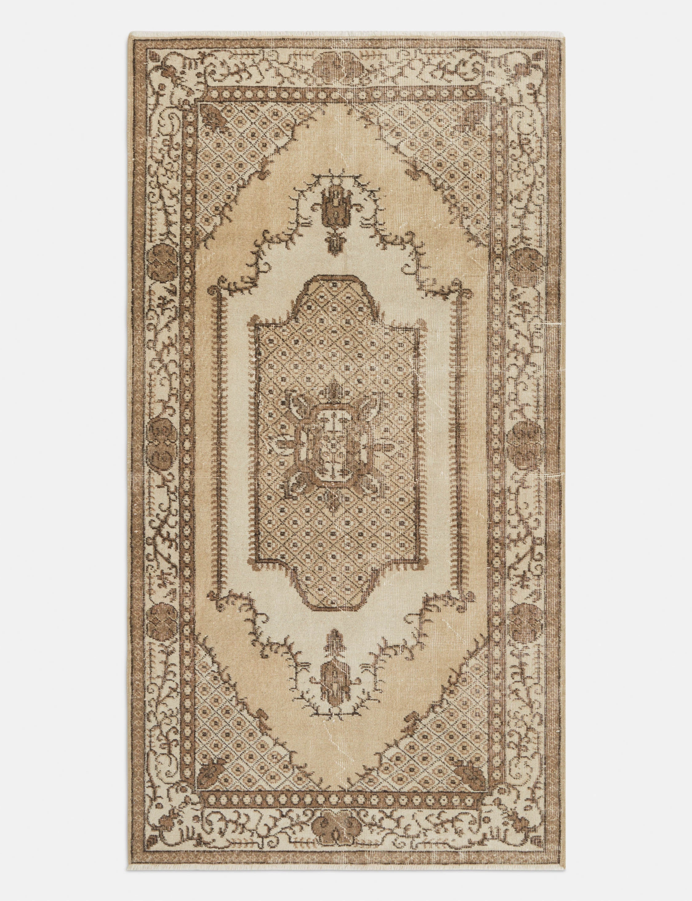 Vintage Turkish Hand-Knotted Wool Rug No. 334, 3'8" x 6'11"