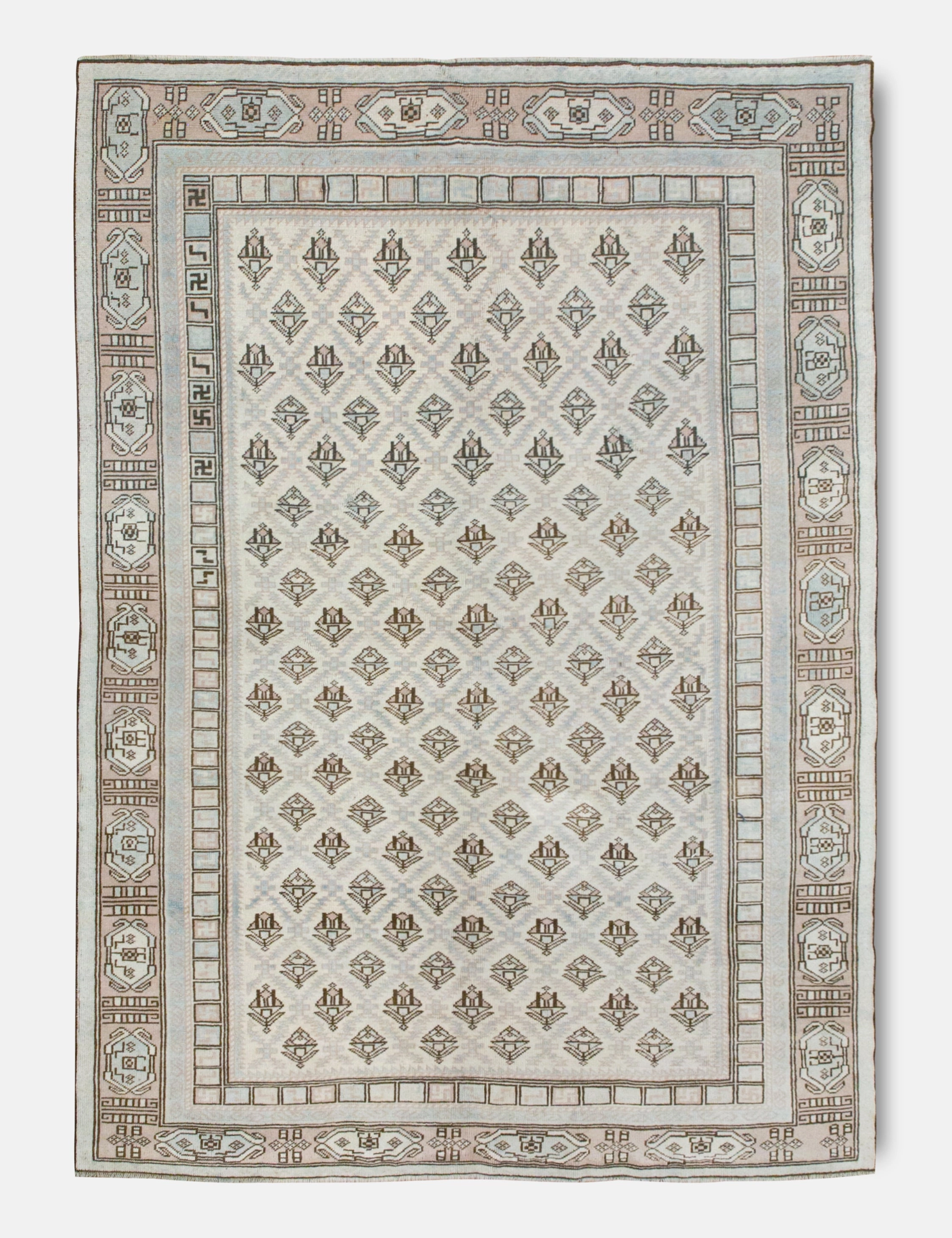Vintage Turkish Hand-Knotted Wool Rug No. 372, 5'11" x 8'9"