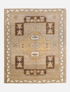 Vintage Turkish Hand-Knotted Wool Rug No. 378, 6'3" x 8'8"