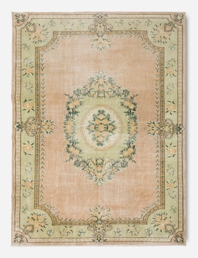 Vintage Turkish Hand-Knotted Wool Rug No. 384, 6'8" x 9'11"