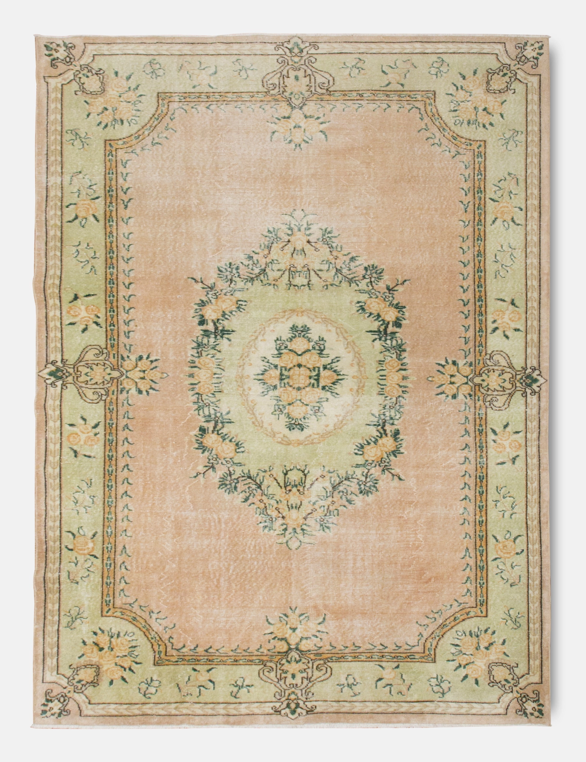 Vintage Turkish Hand-Knotted Wool Rug No. 384, 6'8" x 9'11"