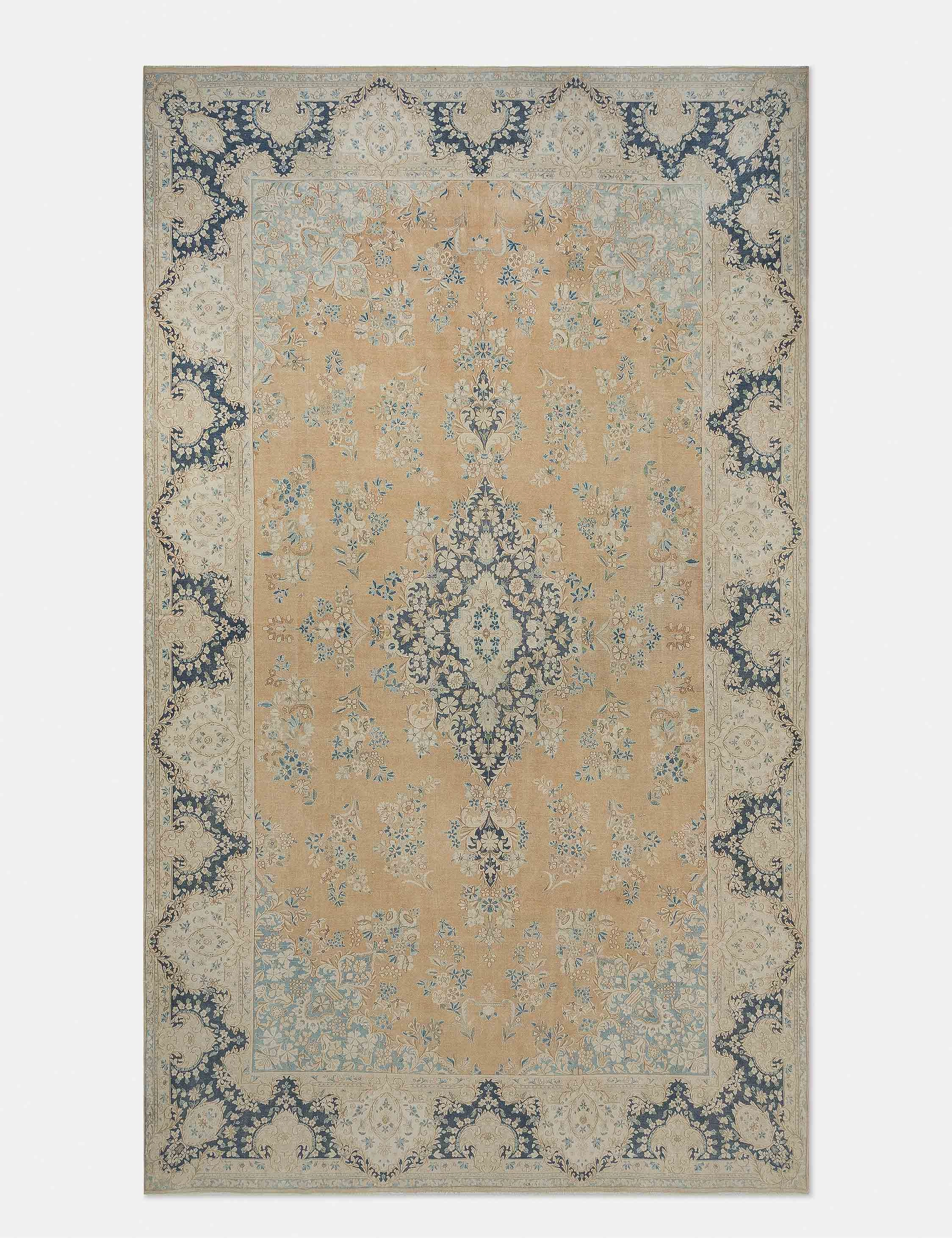 Vintage Turkish Hand-Knotted Wool Rug No. 397, 9'8" x 16'