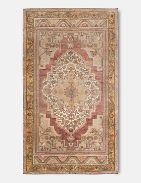 Vintage Turkish Hand-Knotted Wool Rug No. 406, 5'3" x 10'