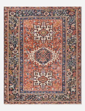 Vintage Turkish Hand-Knotted Wool Rug No. 412, 4'8" x 6'