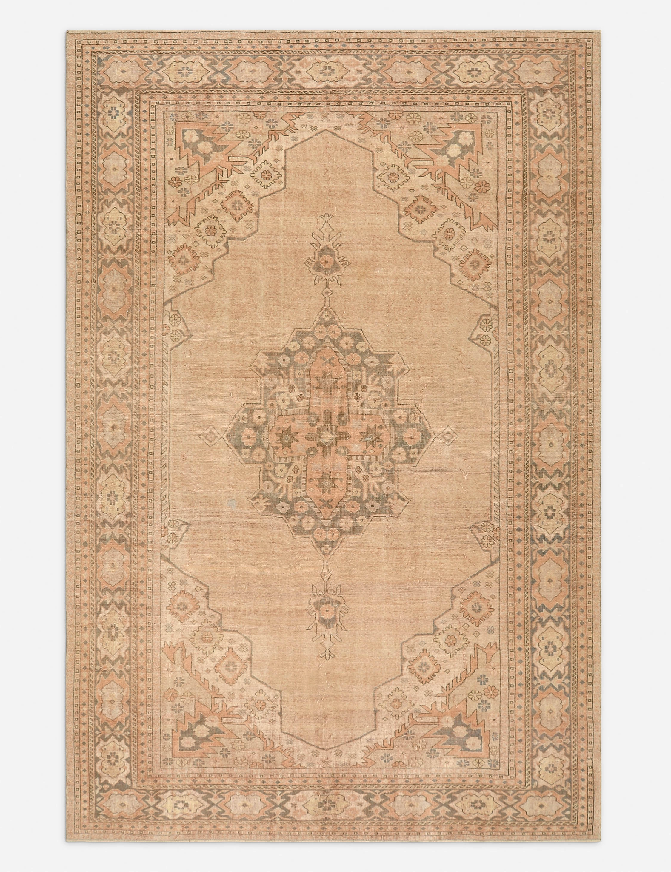 Vintage Turkish Hand-Knotted Wool Rug No. 414, 7' x 10'6"