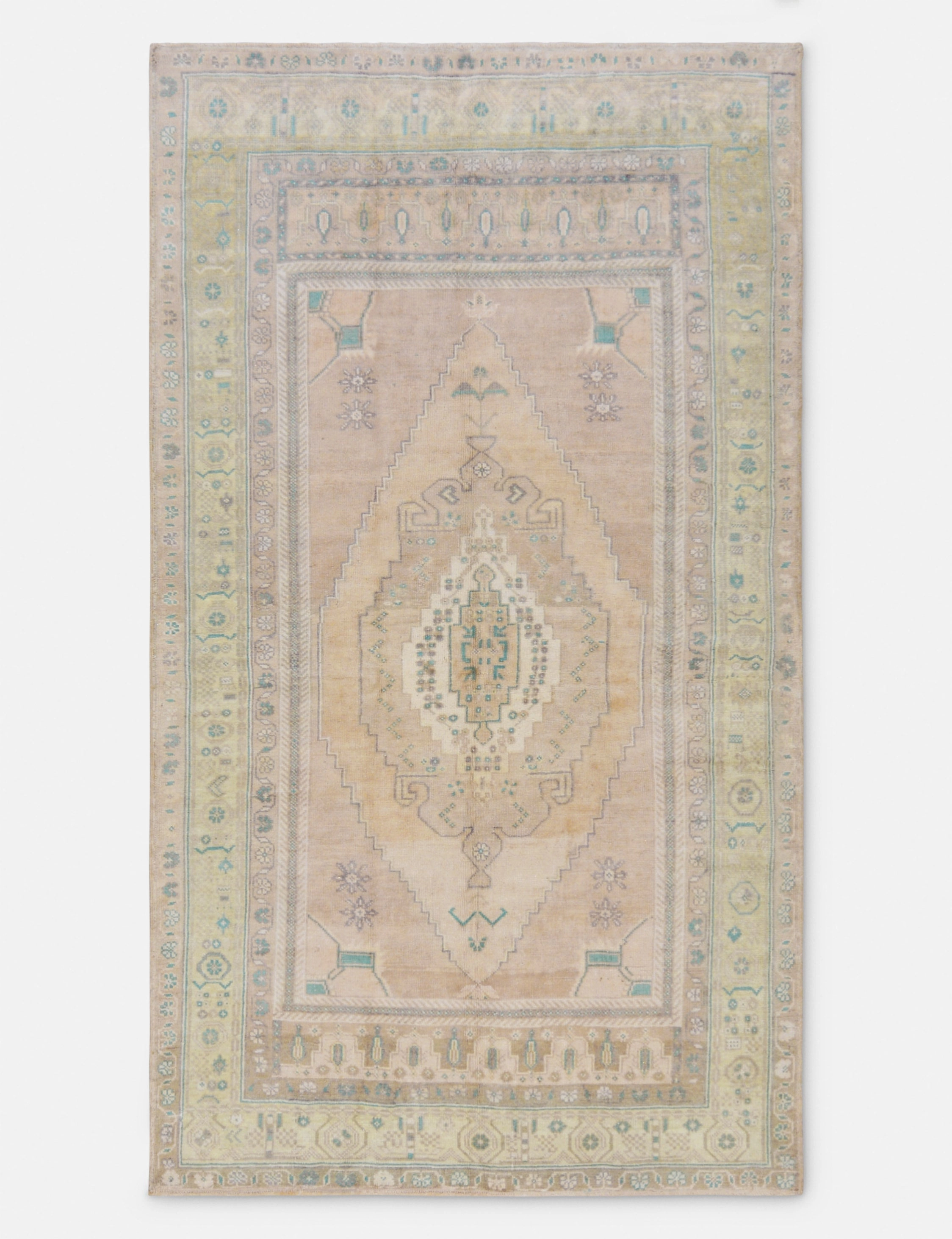 Vintage Turkish Hand-Knotted Wool Rug No. 416, 5'1" x 9'