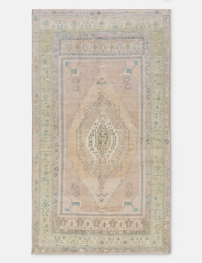 Vintage Turkish Hand-Knotted Wool Rug No. 416, 5'1" x 9'