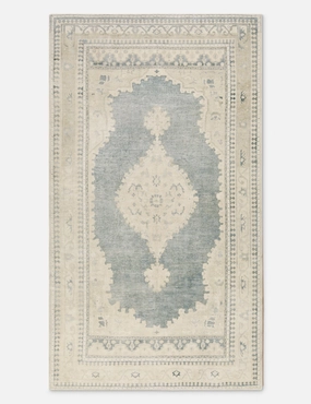 Vintage Turkish Hand-Knotted Wool Rug No. 417, 5'4" x 9'6"
