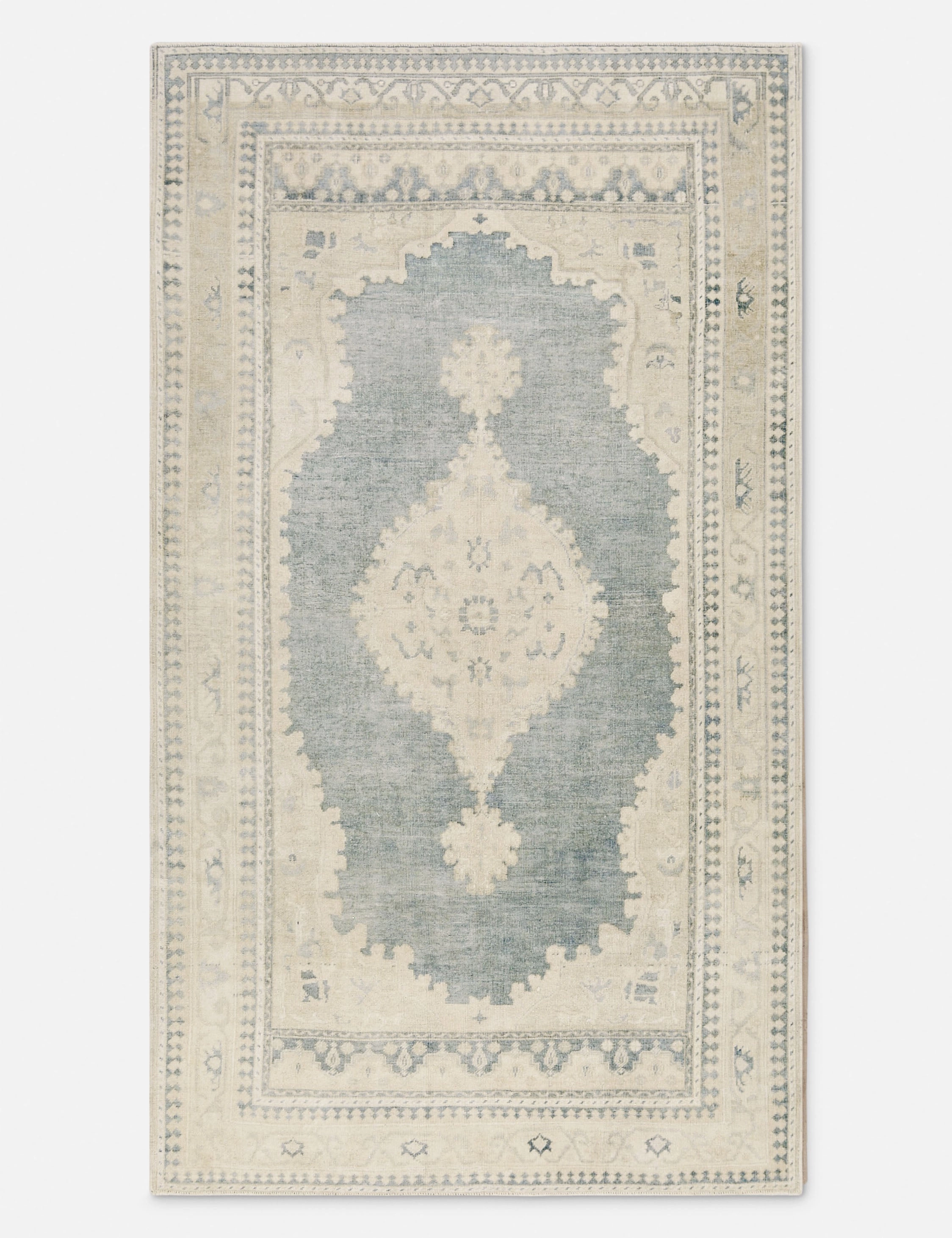 Vintage Turkish Hand-Knotted Wool Rug No. 417, 5'4" x 9'6"