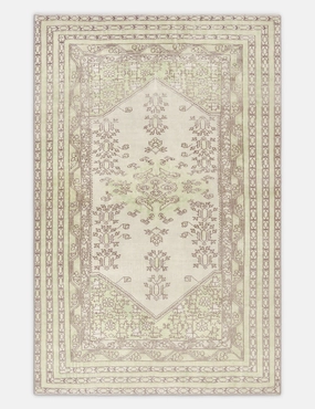Vintage Turkish Hand-Knotted Wool Rug No. 421, 4'8" x 7'