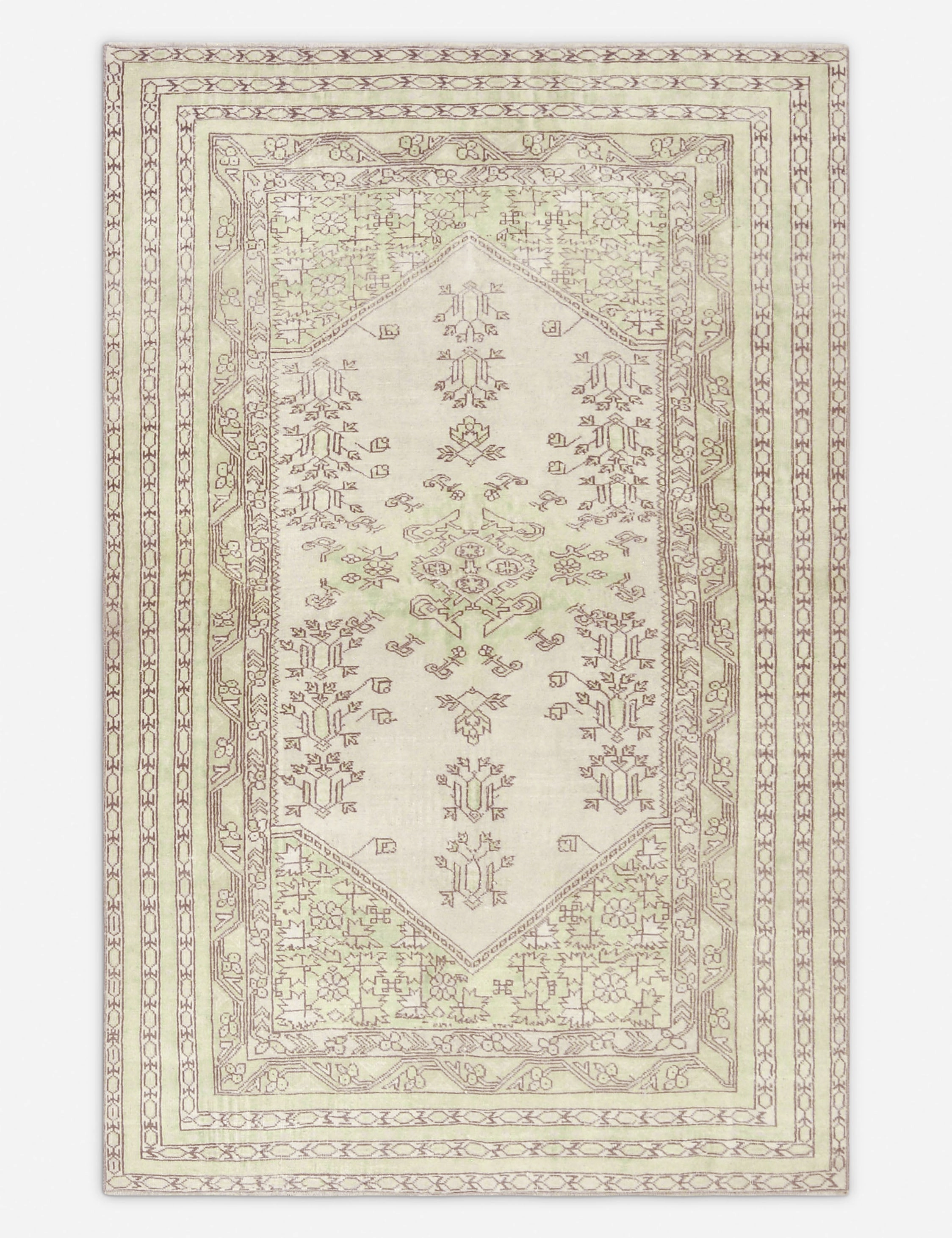 Vintage Turkish Hand-Knotted Wool Rug No. 421, 4'8" x 7'