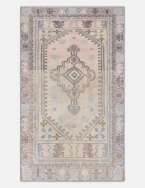 Vintage Turkish Hand-Knotted Wool Rug No. 423, 4'5" x 7'8"