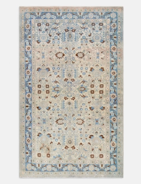 Vintage Turkish Hand-Knotted Wool Rug No. 427, 4'3" x 6'8"