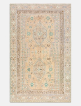 Vintage Turkish Hand-Knotted Wool Rug No. 428, 4'8" x 7'5"