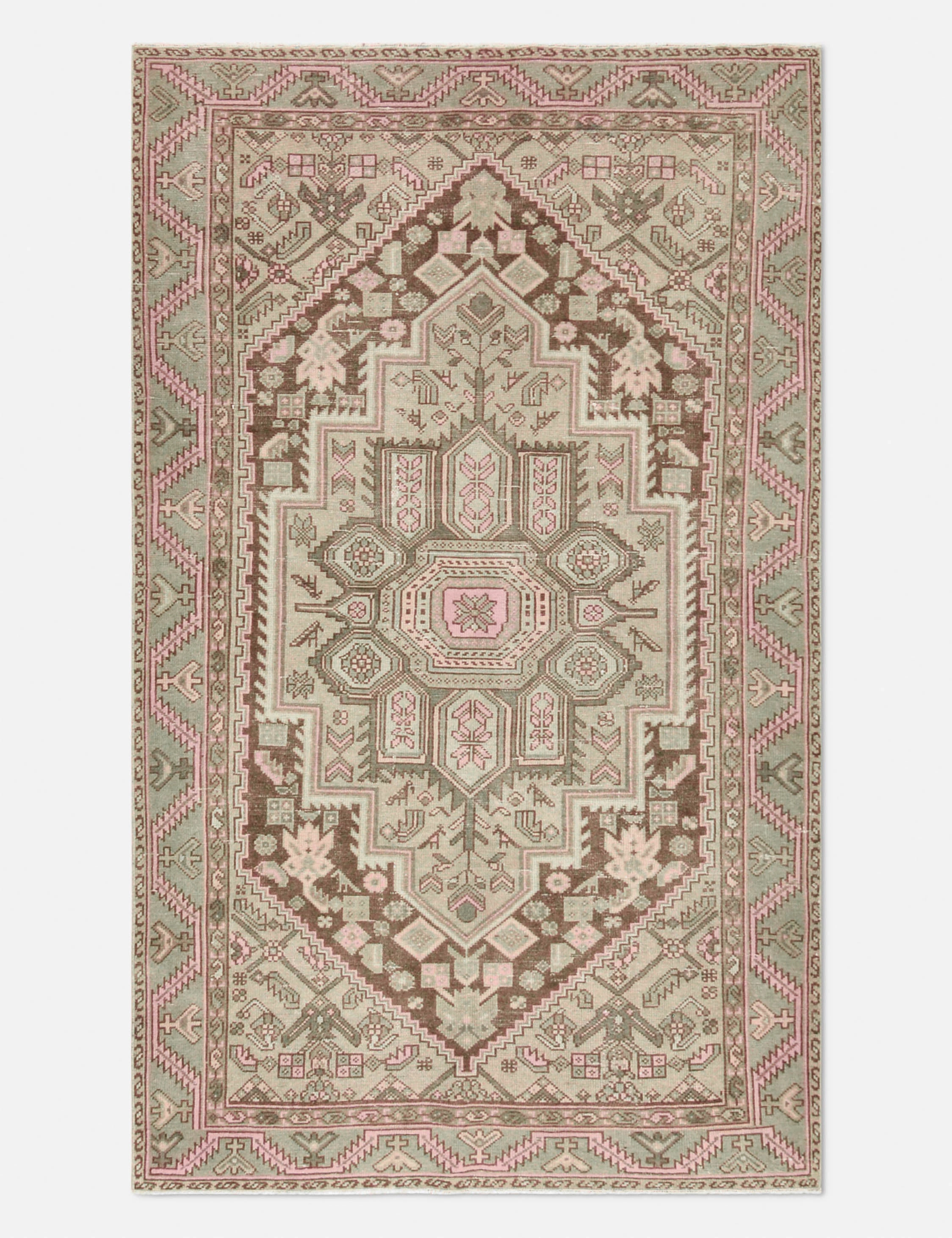 Vintage Turkish Hand-Knotted Wool Rug No. 430, 4'1" x 6'9"