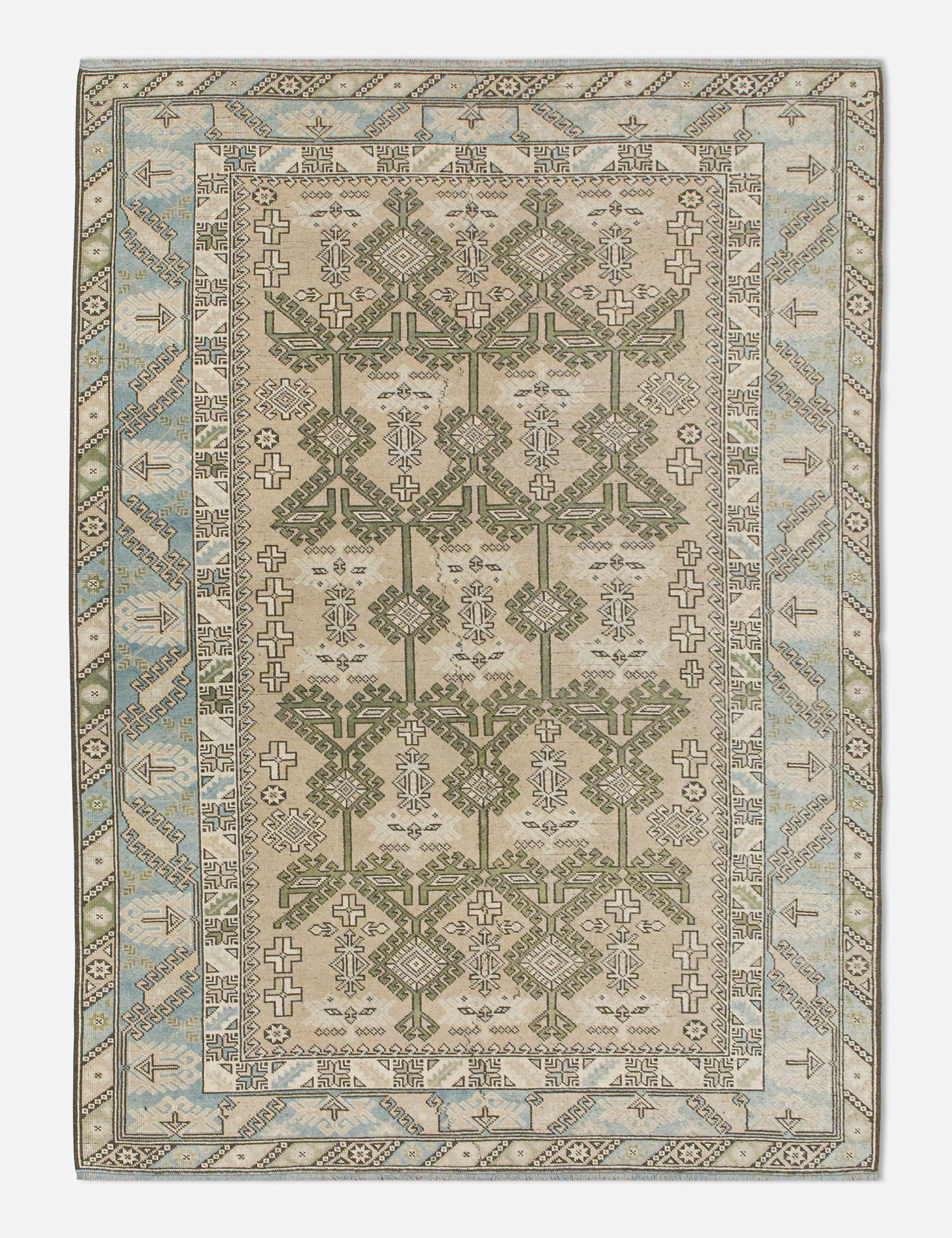 Vintage Turkish Hand-Knotted Wool Rug No. 439, 6'4" x 9'1"