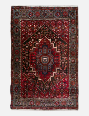 Vintage Turkish Hand-Knotted Wool Rug No. 446, 4'2" x 6'7"