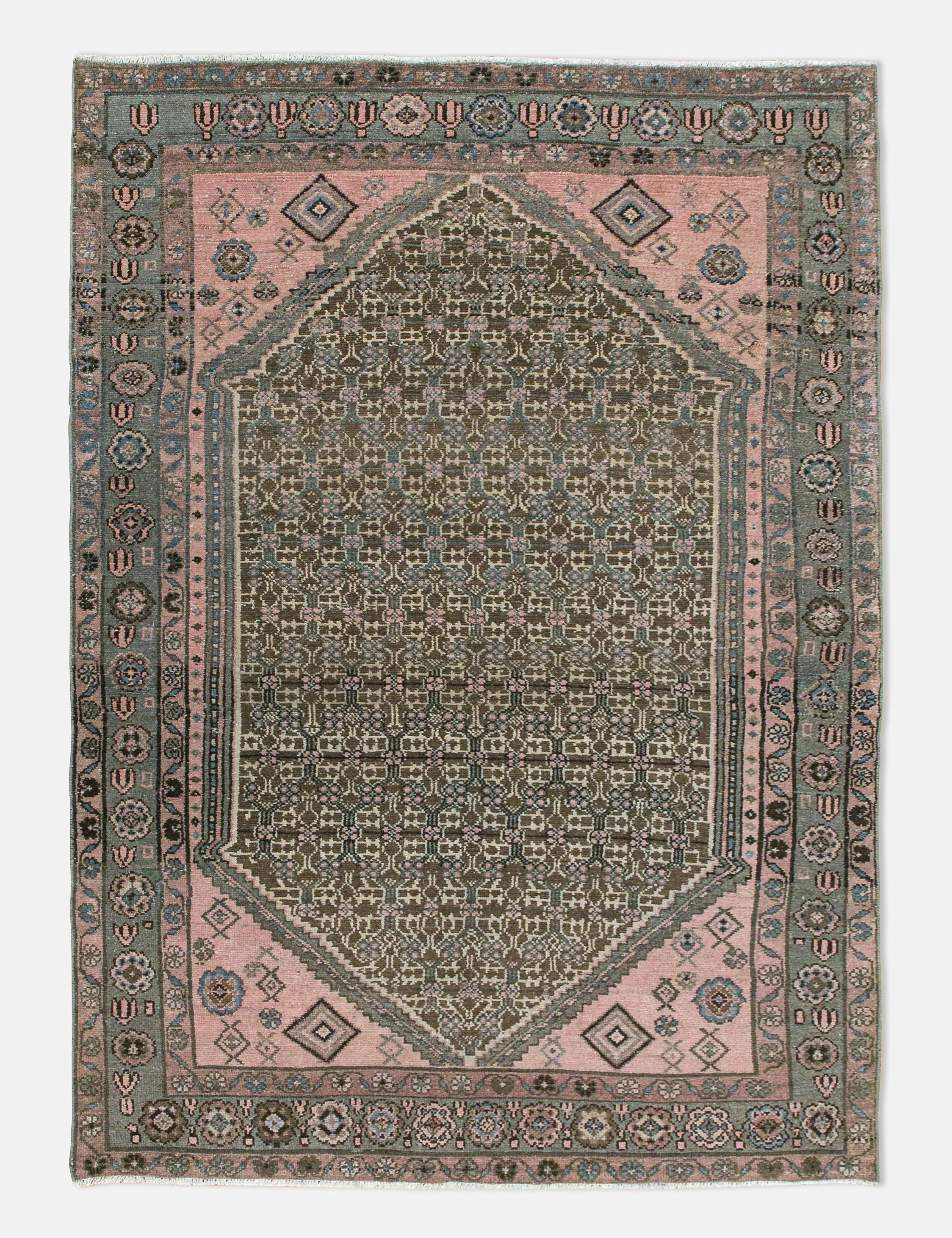 Vintage Turkish Hand-Knotted Wool Rug No. 450, 4'1" x 6'5"