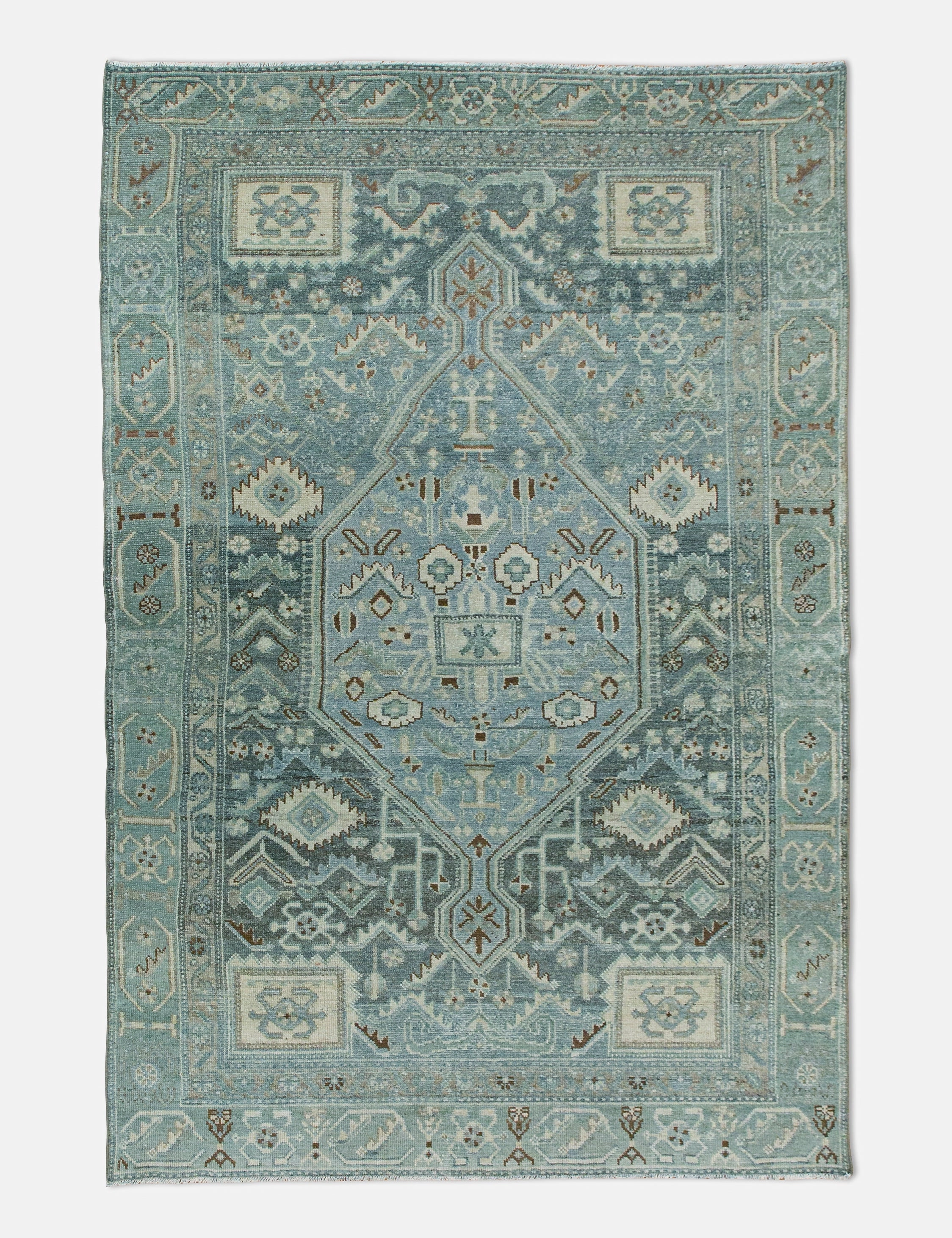 Vintage Turkish Hand-Knotted Wool Rug No. 451, 4'3" x 6'8"