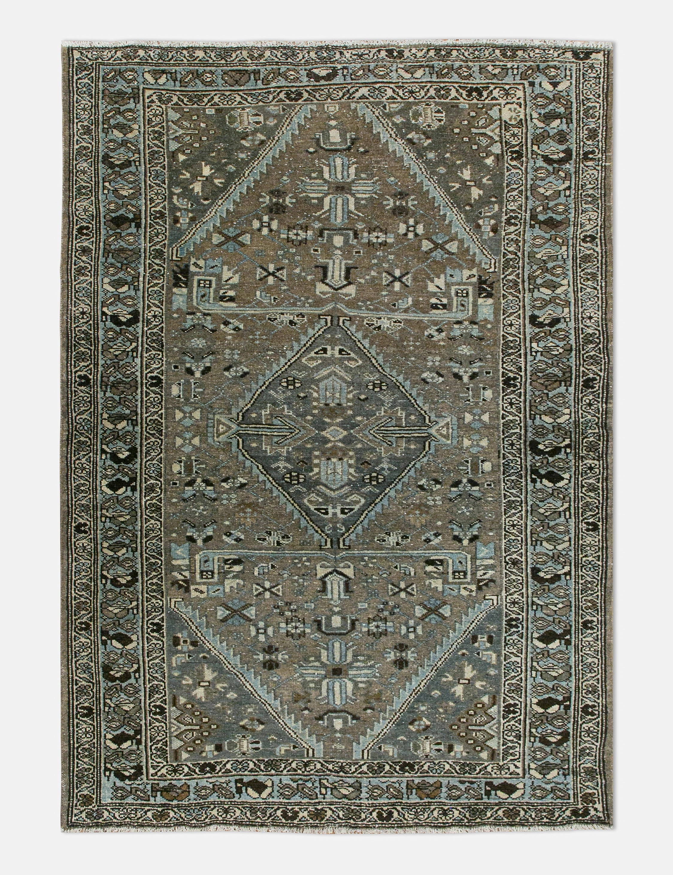 Vintage Turkish Hand-Knotted Wool Rug No. 453, 4'2" x 6'6"