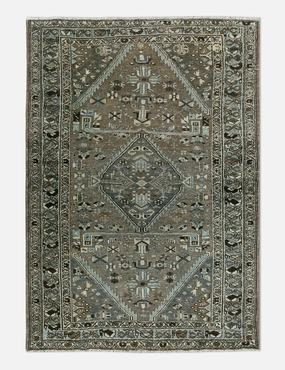 Vintage Turkish Hand-Knotted Wool Rug No. 453, 4'2" x 6'6"