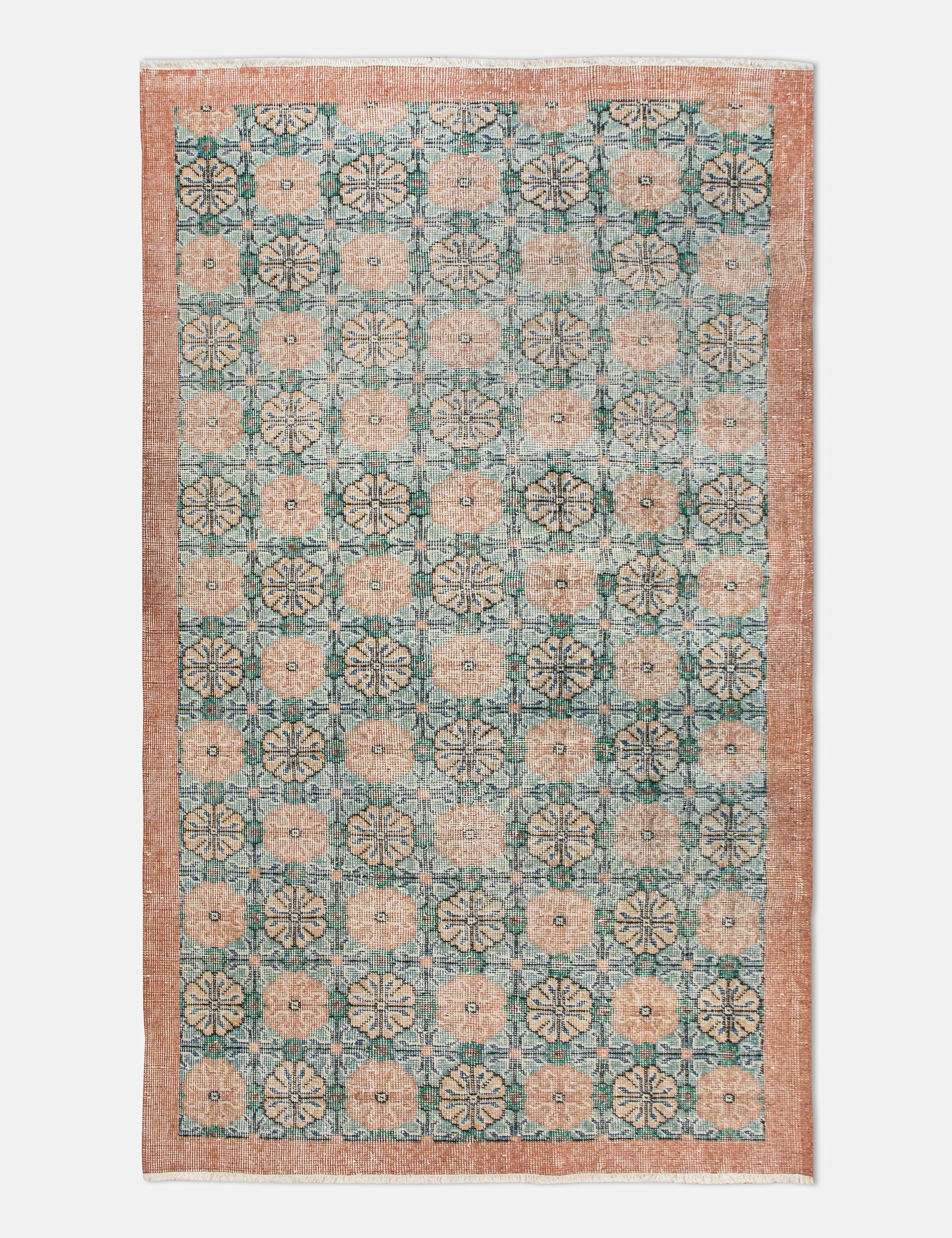 Vintage Turkish Hand-Knotted Wool Rug No. 454, 3'12" x 6'11"